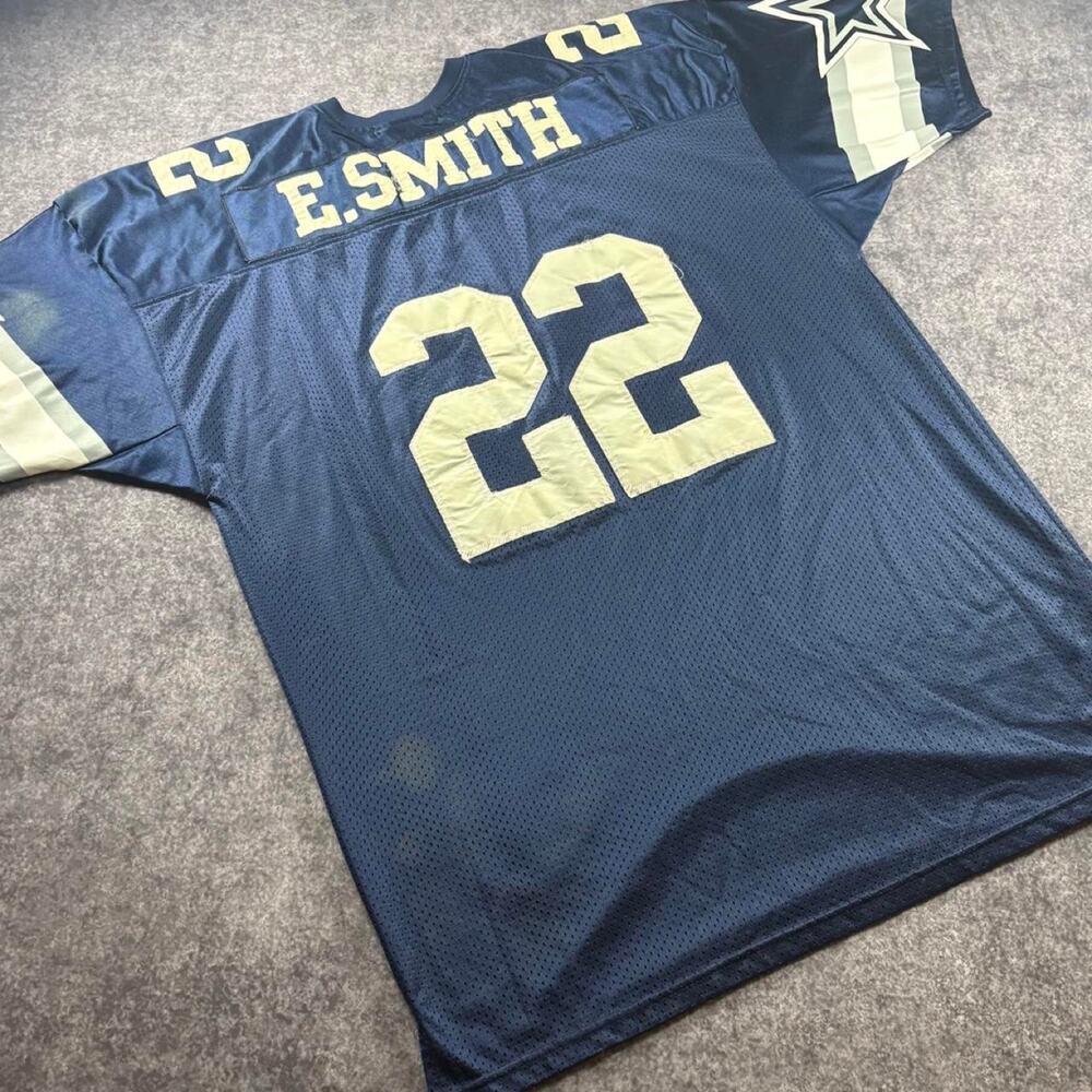 Vintage Mitchell & Ness 1990 Dallas Cowboys E.Smith 22 Throwback Jersey Size 54
